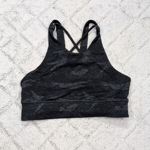 Vuori Sports Bra Womens XS Black Gray Camo Elevation Strappy Racerback Active